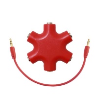 Multi Headphone Splitter 3.5mm Audio Stereo Splitter - Red Photo