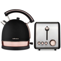 Mellerware Pack 2 Piece Set Stainless Steel Black Kettle And Toaster "Rose Gold" Photo