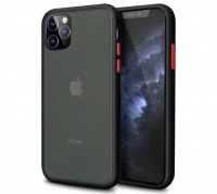 iPhone 11 Slim Fit Shockproof Red Accent Case - Black Photo