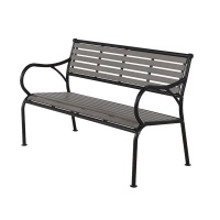 Deluxe Polywood Bench Polywood Grey Slats Zinc Plated Steel Frame Photo