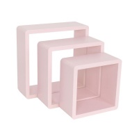SPACEO - Set Of 3 Cubed Shelves Pink Photo