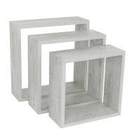 SPACEO - Set Of 3 Cubed Shelves Concrete Photo