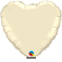 Qualatex 18" Foil Heart Pearl Ivory Balloon 1pack Photo