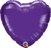 Qualatex 18" Foil Heart Quartz Purple Plain Balloon 1pack Photo