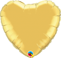 Qualatex 18" Foil Heart Metallic Gold Plain Balloon 1pack Photo