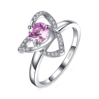 Sapphire Lab Created Pink Celtic Trinity Knot Ring Photo