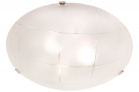 Ceiling Fitting with Checkered Frosted Glass and Chrome Clips Photo