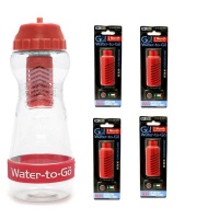 500ml Water-To-Go Filter Bottle Red Four Cartridges Photo