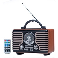 Pu Xing Retro FM Multimedia Radio PX-30BT Wireless Speaker Brown Photo