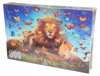 Lion with Butterflies 500 Piece Puzzle Photo