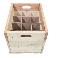Seedleme Wooden Wine Crate Travel Case or Storage Container by Photo