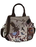 Fino Stylish Linen Handmade Shoulder & Handbag - Brown Photo