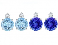 Civetta Spark Mimi Studs Set - Swarovski Aquamarine & Sapphire Crystal Photo