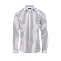 Quiz Mens Long Sleeve Shirt with Stripes - Grey Photo
