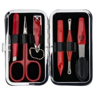 Kellermann 3 Swords Manicure Set BL 7848 MC RED Red Faux Leather – 6 Piece Photo