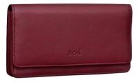 Deni Flap Over Clutch Purse RFID protected with 13 card pockets Bugundy Photo