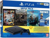 PlayStation 4 500GB Console with 3 Games a Fortnite Voucher Code and 90 Day PSN Photo