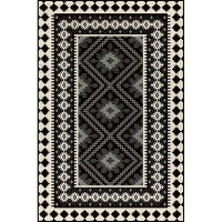 Carpet City Cream Rug with Black and White Patterns 1.00x1.50 Photo