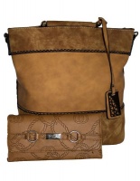 Fino Stylish PU Leather Bag with Purse-Brown Photo