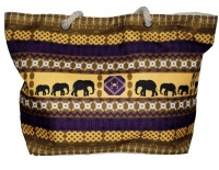 Fino African Elephant Summer Design Beach Bag - Beige & Brown Photo
