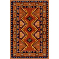 Carpet City Factory Shop dark orange african print rug 1.60x2.30 Photo