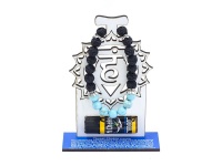 Mi Chakra Throat Chakra Lava Bracelet Display Stand & Oil Blend Photo