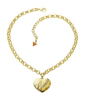 Guess Simple Gold Heart Necklace UBN10104 Photo