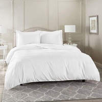 Wrinkle Resistant Luxury Hotel Duvet Cover Set Queen White Photo