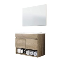 Cotton Nordik Cabinet 80X64X45 incl. Mirror and Ceramic Basin Photo