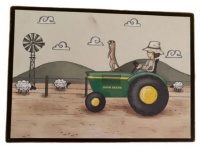 Wall Art Baby Room Farm Boy with Tractor Print. Photo