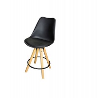 HII Dima Bar Chair Black 65cm with Oak Leg Photo