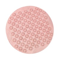 Non-Slip PVC Round Shower Massage Mat with Suction Cups - Pink Photo