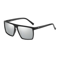 Dubery's Big Square Polorized Sunglasses - Black & Silver Photo