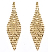 Bella Bella Gold Crystal Tapered Earring VE3177 Photo
