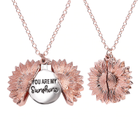 You are my sunshine - Sunflower Pendant Necklace - Rose Gold You are my sunshine - Sunflower Pendant Necklace - Rose Gold Photo