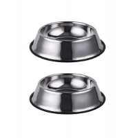 2 Stainless Steel Dog/Cat Feeding Bowls Photo