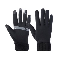 Running Gloves Touch Screen Black Stripe Small Photo