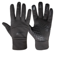 Running Gloves Touch Black Stripe Sport Large Photo