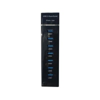 USB 3.0 Super Speed 7 Ports Hub for All Computers & Consoles - Black Photo