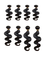 Beau-diva Body Wave 8 Piece Human Blend Hair Weaves Package 8'10'12#T1/30 Photo