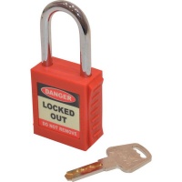 Matlock Safety Padlock Keyed Differently Red Photo