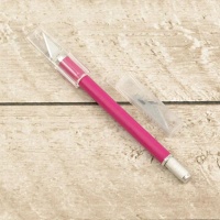 Couture Creations Precision Craft Knife with Pink Rubber Handle 5 Blades Photo