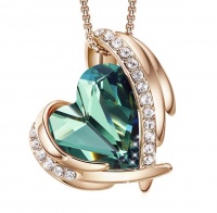 SilverCity Open Heart Necklace With Genuine Swarovski - Crystals Photo