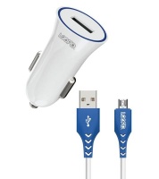 LOOPD LOOP'D 1 Port 2.1A Car Charger With Micro USB Cable - White Photo