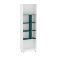 Click Furniture Sidney White & Turquoise Bookcase Photo