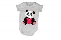 Valentine Panda - SS - Baby Grow - White Photo