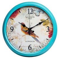 12" Retro Vintage Bird Butterfly and Flowers Wall Clock Photo