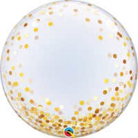 Qualatex 24" Deco Bubble Gold Confetti Dots Photo