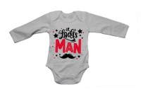 Ladies Man Mustache - Valentine - LS - White Baby Grow Photo