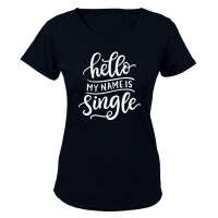 Hello My Name is Single - Valentine Inspired - Ladies - T-Shirt Photo